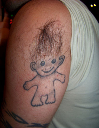 Funny Tattoo Design Hairy Troll Humor sourcepurpleslinkywackyowldeekgeek