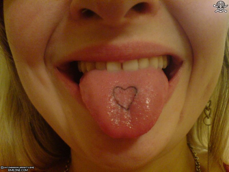 Heart Tongue Tattoo Design