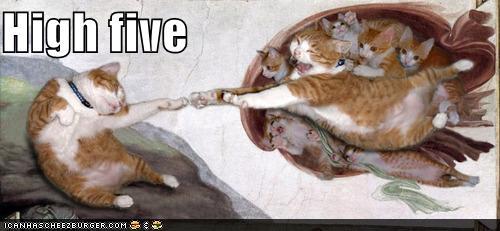 LOLcats Sistine Chapel Ceiling Cat Funny Picture