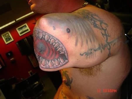 Shark Amputee Funny Tattoo Art