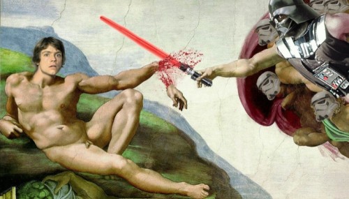 Star Wars Sistine Chapel Luke Skywalker and Darth Vader