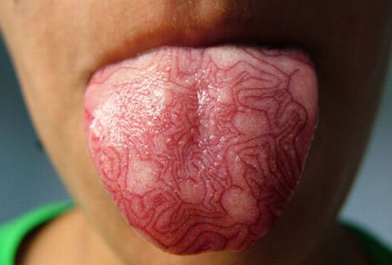 Tongue Tattoo Geometric Pattern Design