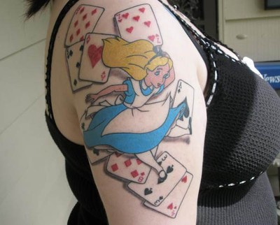 Alice in Wonderland Tattoo Rabbit Hole Playing Cards