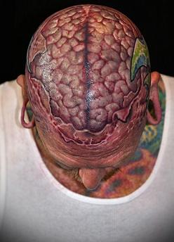 Anatomical Tattoo Design Brain Skull Inside Out