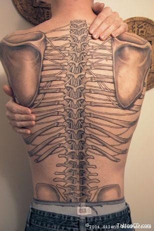 Anatomy Tattoo Skeleton Creepy Funny Backbone