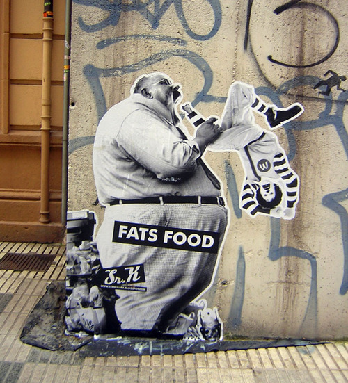 Fats Food Art Humor Graffiti Sticker McDonalds OBese