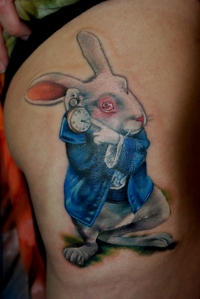 Tim Burton Lewis Carroll Alice in Wonderland White Rabbit Tattoo