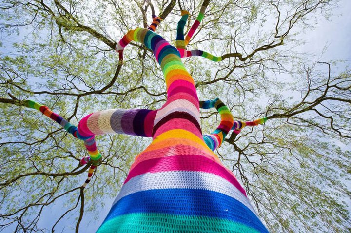Yarn Bombing Guerilla Crochet Wool Knit Art